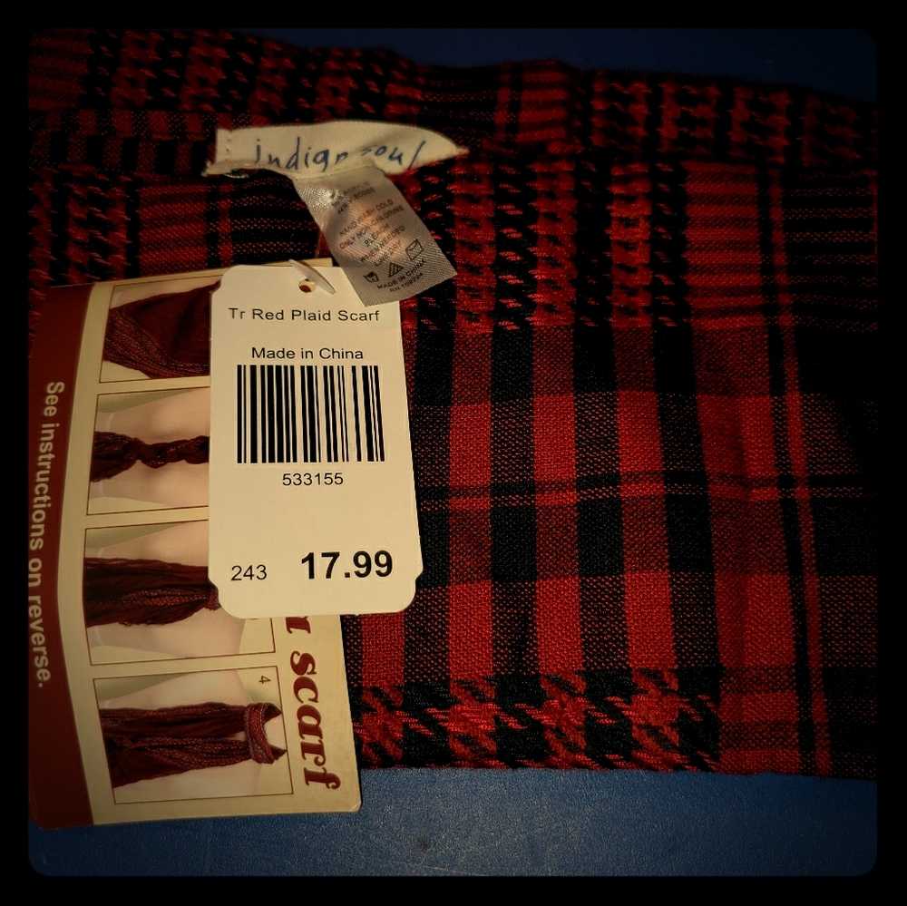 Red plaid scarf